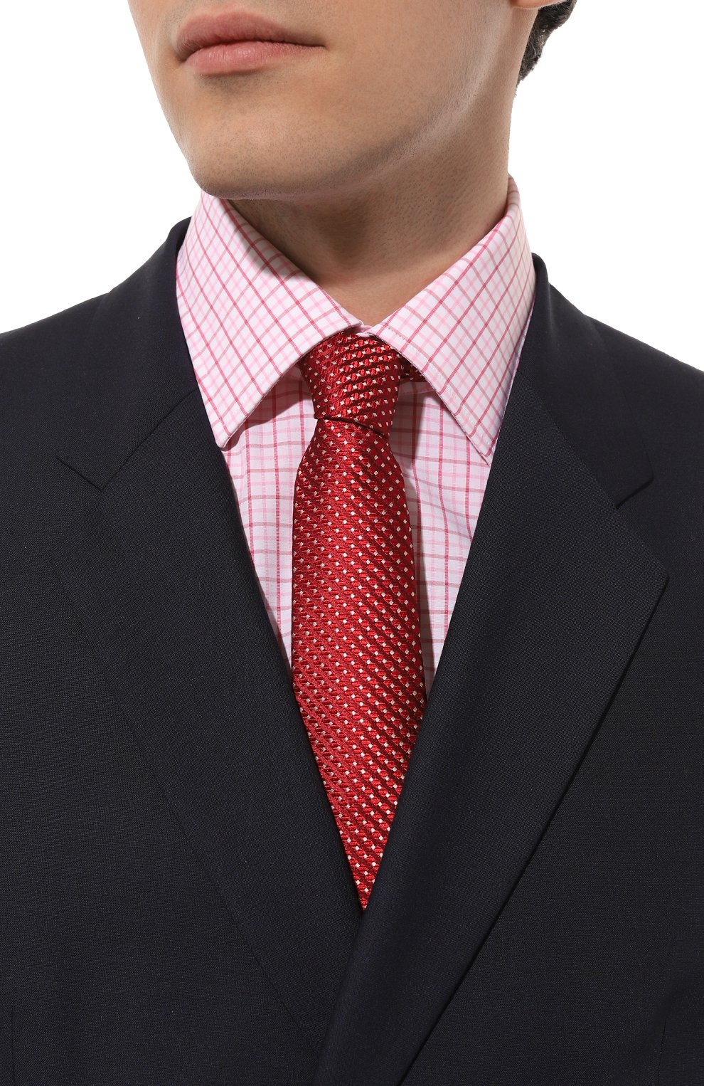 Шелковый галстук KITON красного цвета по цене 31900 руб., арт. UCRVKLC02I24, фото 2 Шелковый галстук KITON, арт. UCRVKLC02I24, фото 2