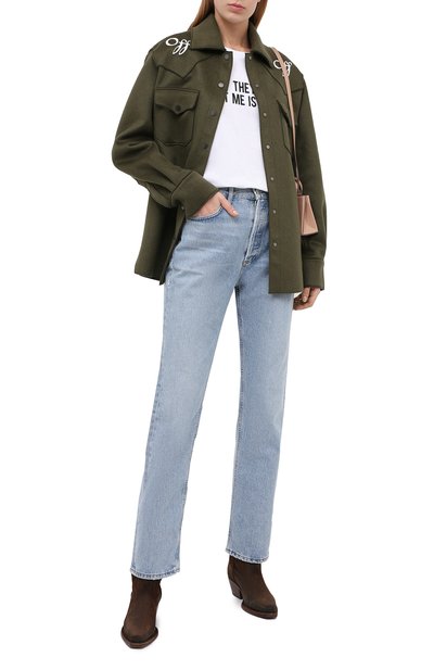 Хлопковая футболка OFF-WHITE белого цвета по цене 26350 руб., арт. 0WAA049E20JER0150110, фото 2 Хлопковая футболка OFF-WHITE, арт. 0WAA049E20JER0150110, фото 2
