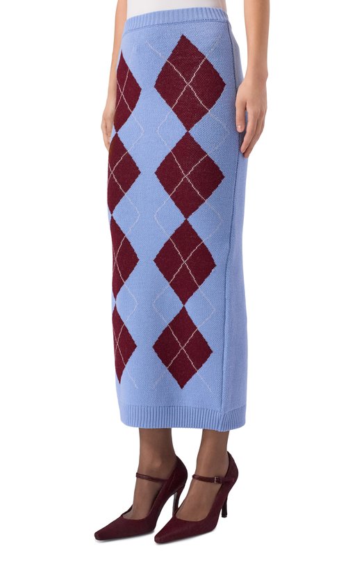 Шерстяная юбка ROWEN ROSE KNI_RR_K048/KNIT Голубой  KNI_RR_K048/KNIT Фото 3