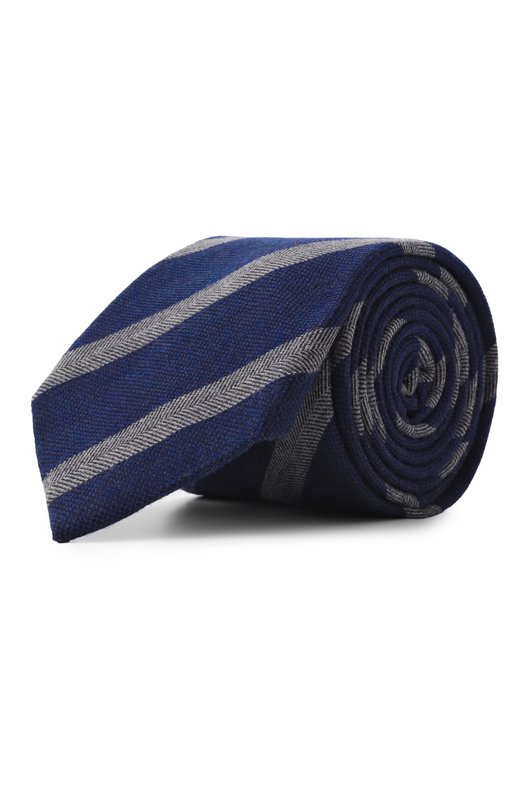 Галстук из шерсти и шелка Corneliani 26U302-2620325 Синий 26U302-2620325