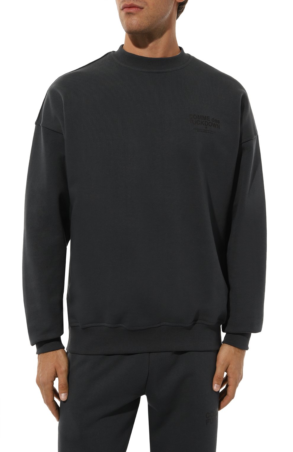 Хлопковый свитшот COMME DES FUCKDOWN темно-серого цвета по цене 11100 руб., арт. CFABM01326, фото 3 Хлопковый свитшот COMME DES FUCKDOWN, арт. CFABM01326, фото 3