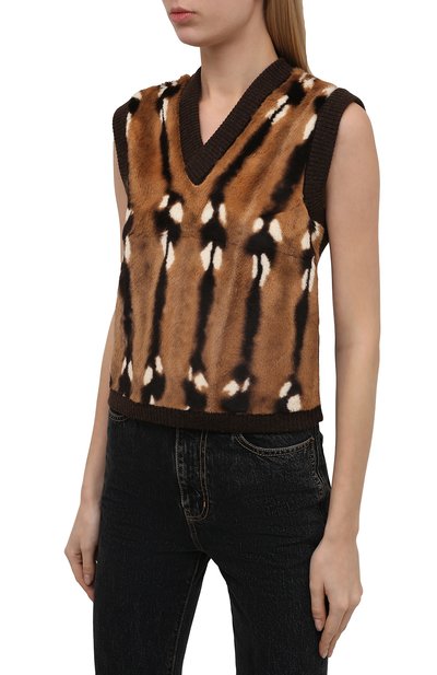 Жилет из меха кролика SAINT LAURENT, арт. 672021/Y7ZC2, фото 3