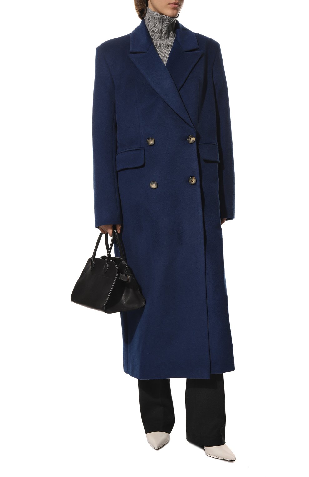 Шерстяное пальто LESYANEBO темно-синего цвета по цене 84000 руб., арт. FW22/H-405/OLZ, фото 2 Шерстяное пальто LESYANEBO, арт. FW22/H-405/OLZ, фото 2