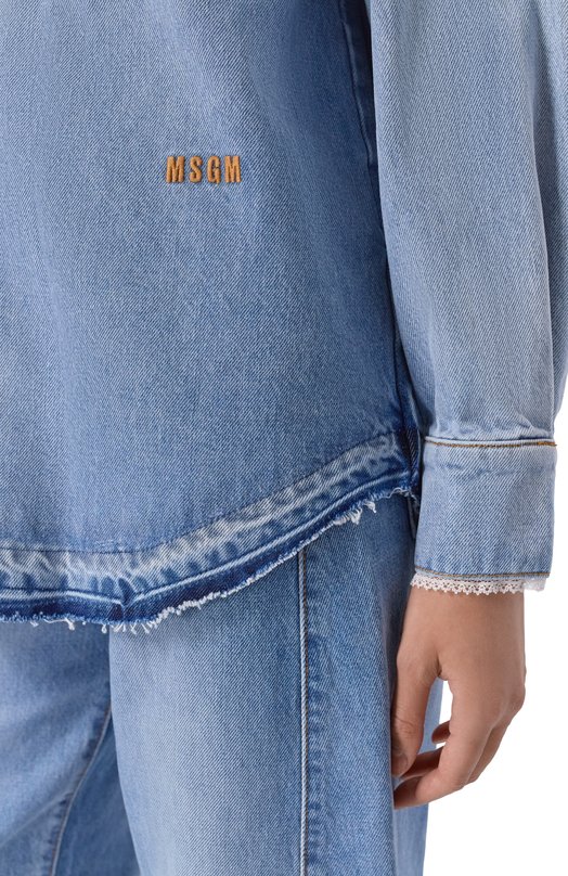 Джинсовая рубашка MSGM 4041MDE231L/267279 Голубой  4041MDE231L/267279 Фото 5