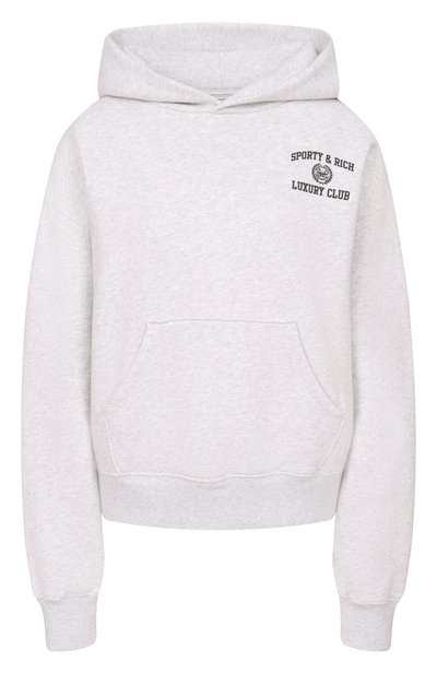 Женский хлопковое худи SPORTY AND RICH, арт. ST0957842GY03/S&amp;R LUXURY CLUB H00DIE