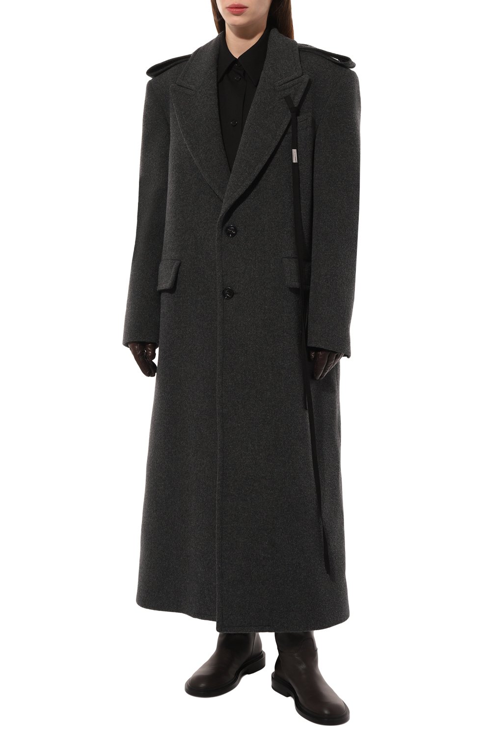 Шерстяное пальто ANN DEMEULEMEESTER, арт. 2402-W-C025-FA510-088, фото 3