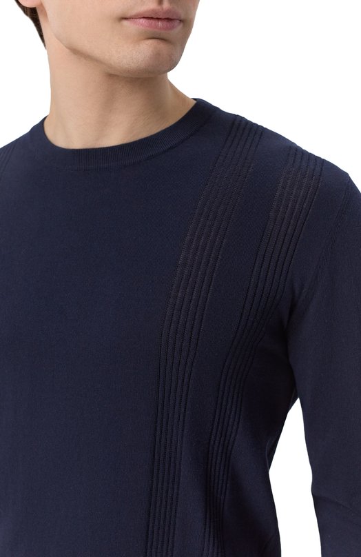 Хлопковый джемпер Corneliani 27M58A/2725109 Синий  27M58A/2725109 Фото 5