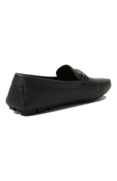Мужские кожаные мокасины PRADA темно-синего цвета, арт. 2DD159-053-F0216-U00I | Фото 5 (Стили: Кэжуэл; Нос: Не проставлено; Материал сплава: Проставлено; Материал внешний: Натуральная кожа)