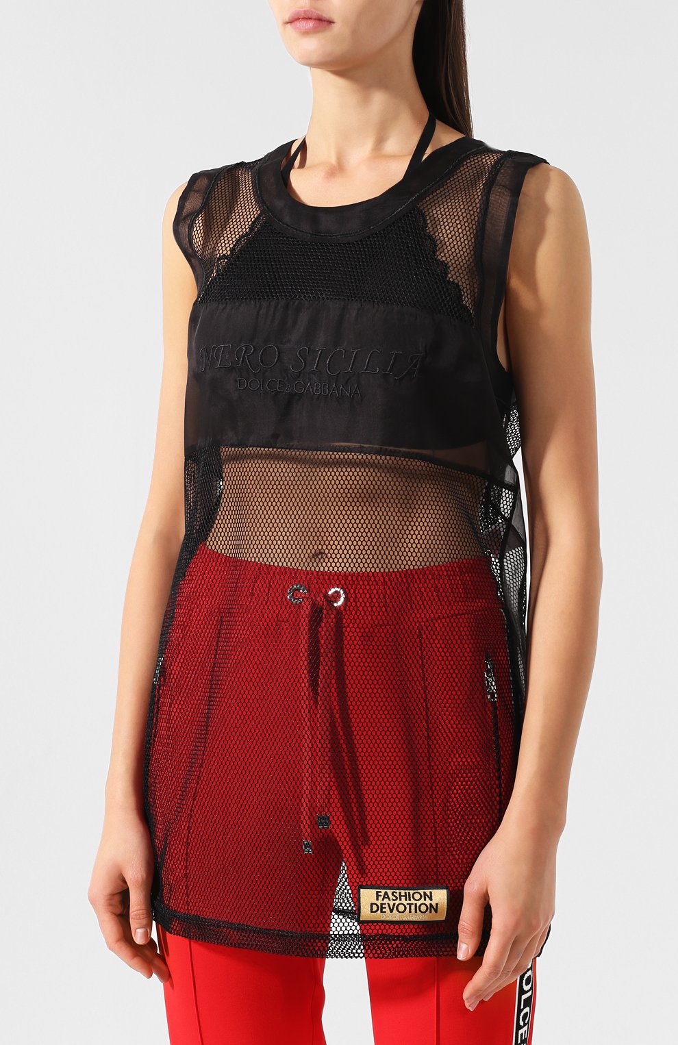 Топ в сетку с логотипом бренда DOLCE & GABBANA, арт. F7A4MZ/FLMJ4, фото 3