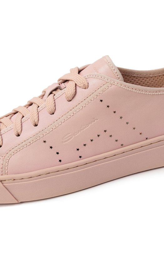 Кожаные кеды Santoni WBGG61350CFTTSFP Розовый  WBGG61350CFTTSFP Фото 7