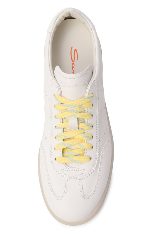 Кожаные кеды Santoni WBPG61340TITTFDD Белый  WBPG61340TITTFDD Фото 6