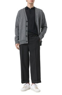 Мужские шерстяные брюки JIL SANDER черного цвета, арт. J22KA0230/J40002 | Фото 2 (Длина (брюки, джинсы): Укороченные; Материал сплава: Проставлено; Материал внешний: Шерсть; Драгоценные камни: Проставлено; Случай: Повседневный; Стили: Минимализм)