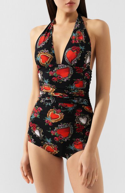 Слитный купальник DOLCE & GABBANA черного цвета по цене 76300 руб., арт. 09A06J/FSGPW, фото 2 Слитный купальник DOLCE & GABBANA, арт. 09A06J/FSGPW, фото 2