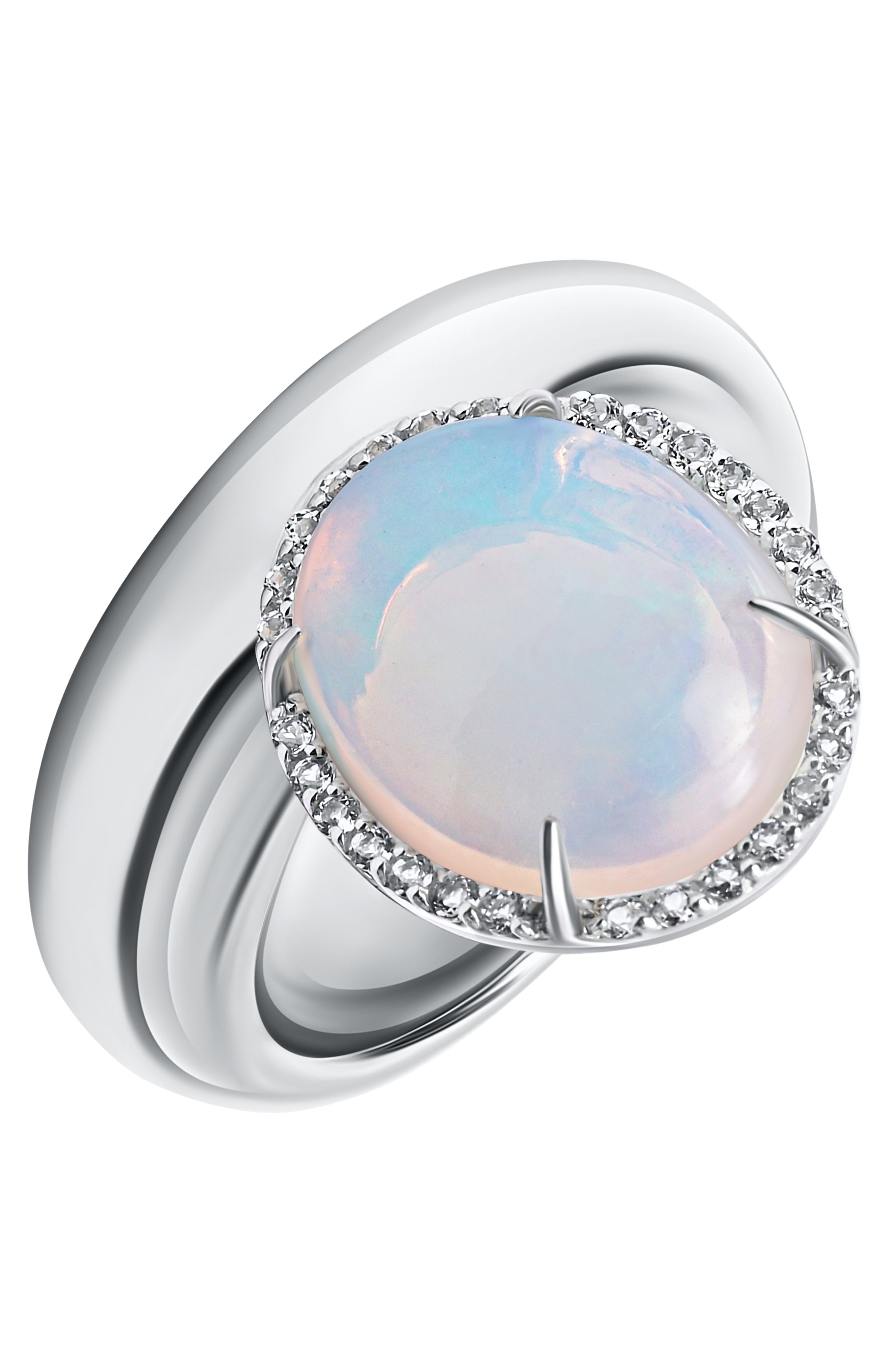 Кольцо с белым опалом и топазами MOONKA, арт. OPL-925SL-RG00-OPL, фото 3