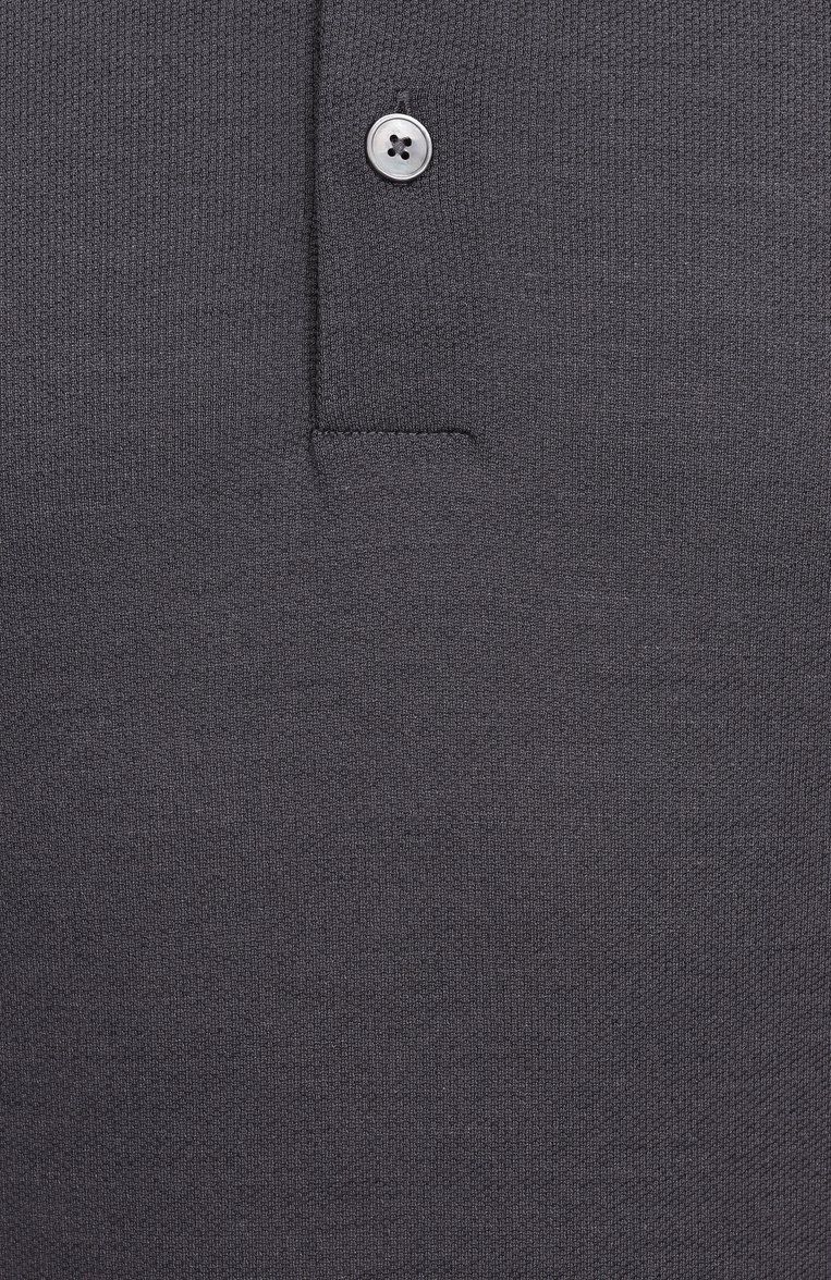 Мужское поло из хлопка и шелка ZEGNA темно-серого цвета, арт. F786/UF341A9 | Фото 6 (Материал внешний: Шелк, Хлопок; Рукава: Короткие; Застежка: Пуговицы; Принт: Без принта; Стили: Кэжуэл; Длина (для топов): Стандартные; Кросс-КТ: Джерси; Мужское Кросс-КТ: Футболка-одежда; Автоматизация состава: Проставлено; Автоматизация ТО: Проставлено)