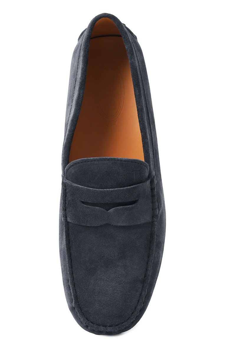 Мужские замшевые мокасины gommino TOD’S темно-синего цвета, арт. XXM22L00010/RE0 | Фото 6 (Материал внешний: Натуральная кожа, Замша; Материал внутренний: Натуральная кожа; Нос: Не проставлено; Стили: Кэжуэл)