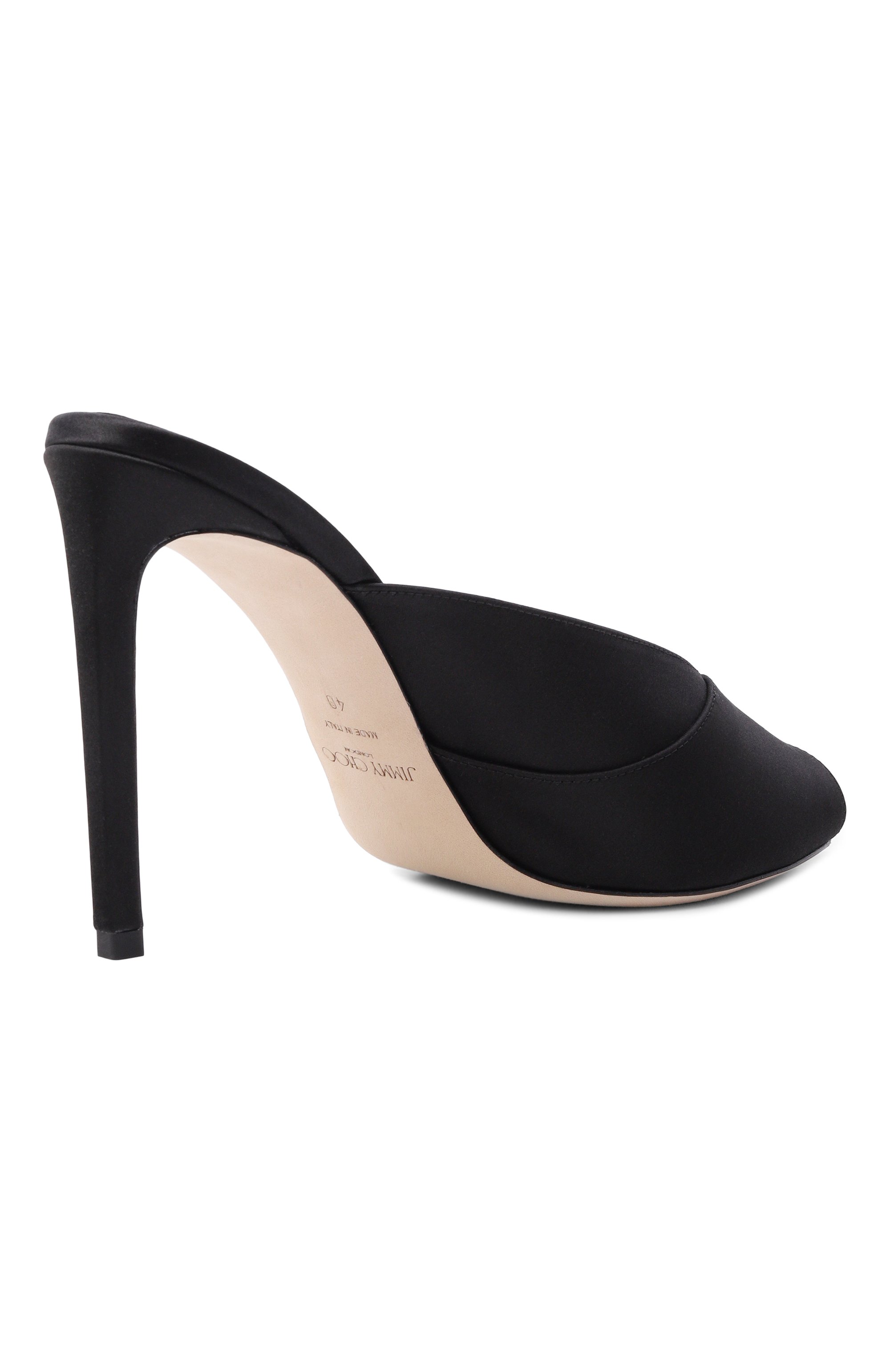 Кожаные мюли brigitte 100 JIMMY CHOO черного цвета по цене 89950 руб., арт. BRIGITTEMULE100SAT, фото 5 Кожаные мюли brigitte 100 JIMMY CHOO, арт. BRIGITTEMULE100SAT, фото 5