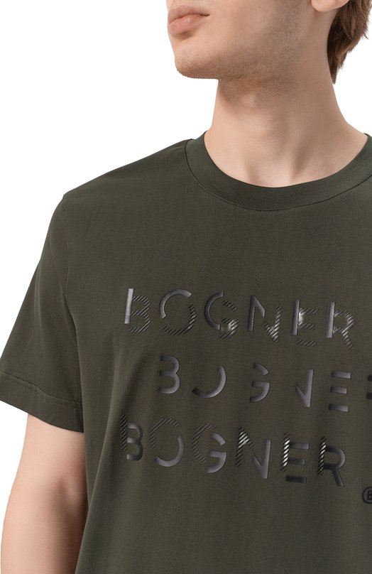 Хлопковая футболка Bogner 58146604 Хаки  58146604 Фото 5