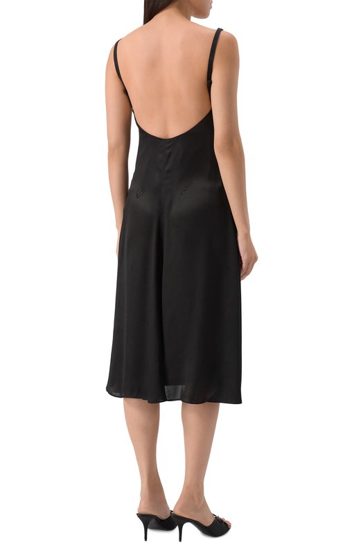 Атласное платье Balenciaga 831675/T0N03 Чёрный  831675/T0N03 Фото 4
