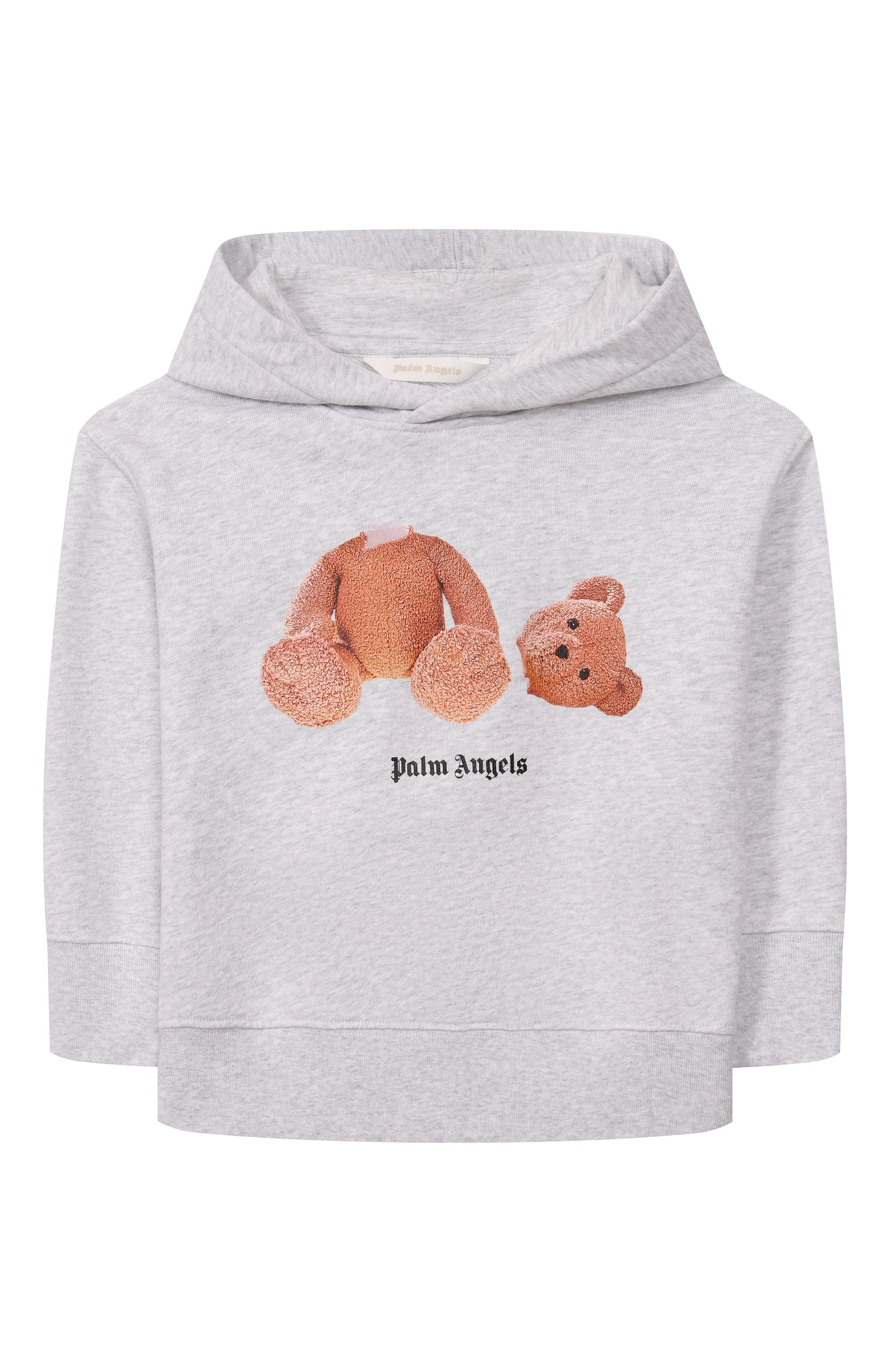 Хлопковое худи PALM ANGELS светло-серого цвета по цене 32050 руб., арт. PBBB012C99FLE002, фото 1 Хлопковое худи PALM ANGELS, арт. PBBB012C99FLE002, фото 1