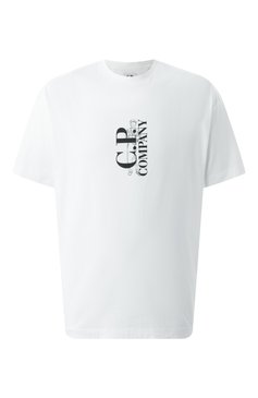 Мужская хлопковая футболка C.P. COMPANY белого цвета, арт. 18CMTS177A005100W | Фото 1 (Драгоценные камни: Проставлено; Материал внешний: Хлопок; Рукава: Короткие; Длина (для топов): Стандартные; Материал сплава: Проставлено; Принт: С принтом; Стили: Кэжуэл; Кросс-КТ: Джерси; Мужское Кросс-КТ: Футболка-одежда)