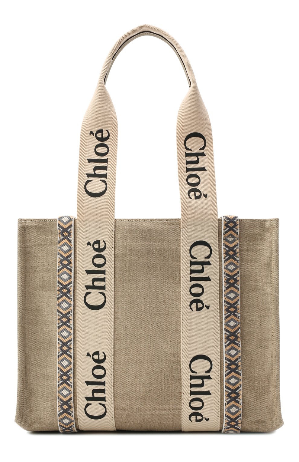 Сумка-тоут woody small CHLOÉ светло-зеленого цвета по цене 115500 руб., арт. CHC22SS383G42, фото 1 Сумка-тоут woody small CHLOÉ, арт. CHC22SS383G42, фото 1