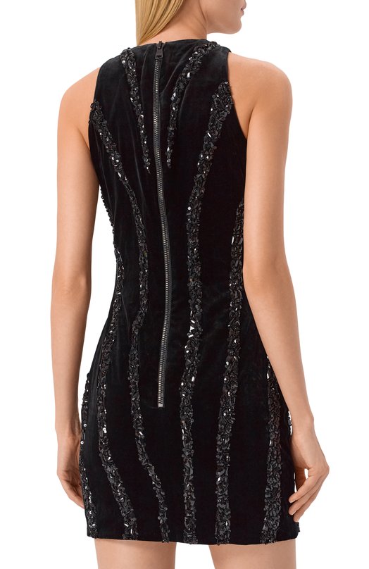 Бархатное платье Balmain FF0R3360/PD22 Чёрный  FF0R3360/PD22 Фото 4