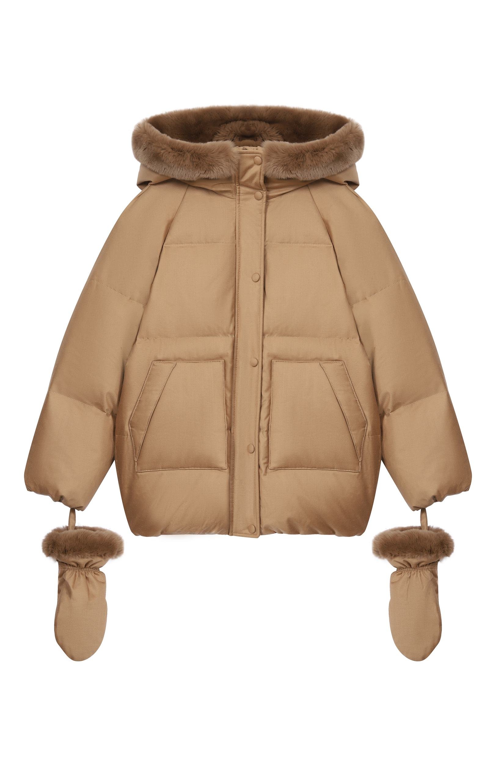 Пуховик из шерсти и шелка с отделкой из кролика YVES SALOMON ENFANT, арт. 27WEV007XXW02W, фото 1