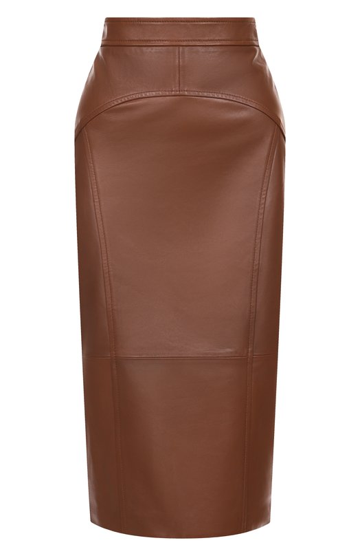 Кожаная юбка Max Mara Studio TAIGA Коричневый TAIGA