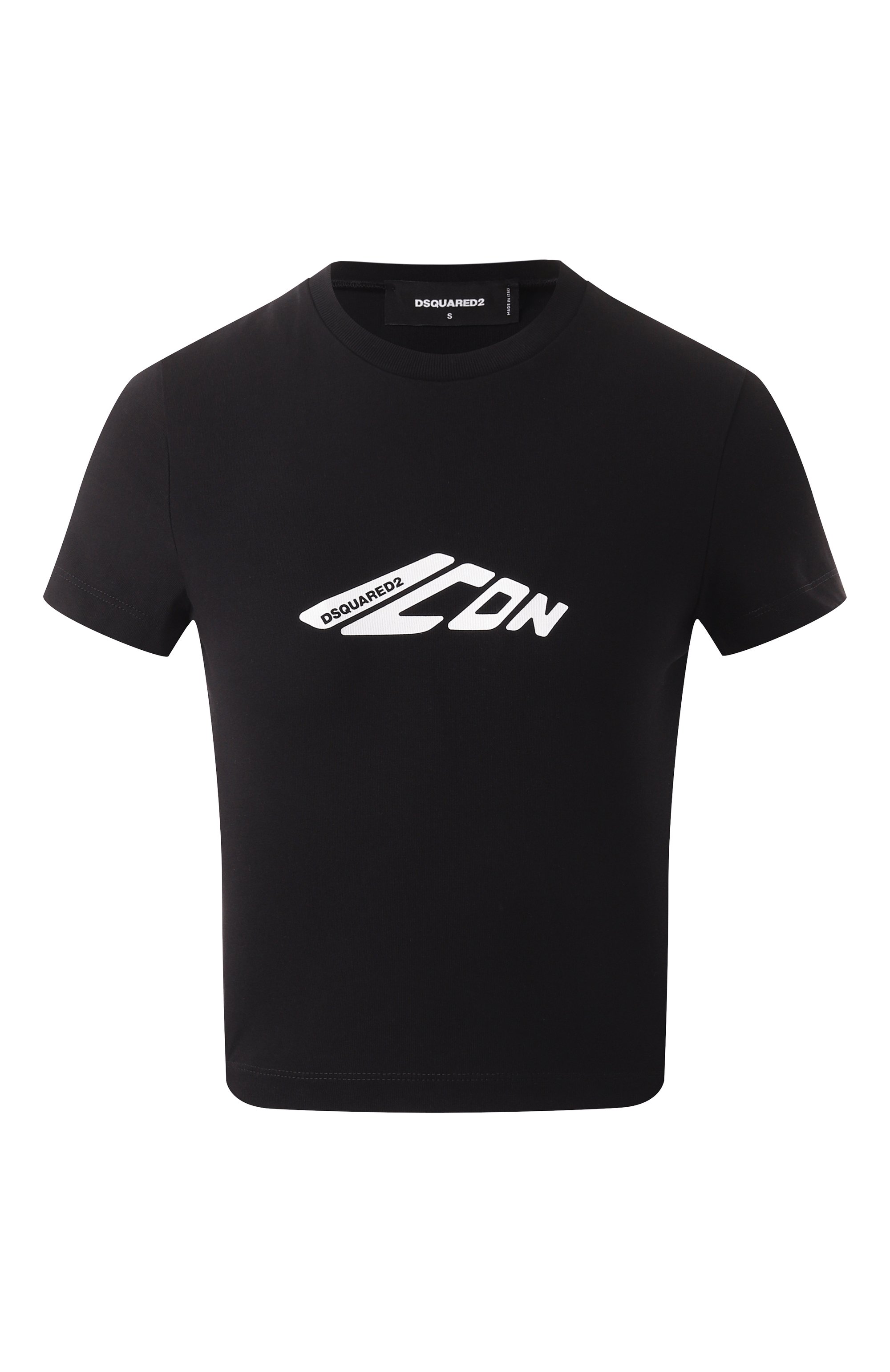 Хлопковый топ DSQUARED2 черного цвета по цене 19450 руб., арт. S80GC0080/D20033, фото 1 Хлопковый топ DSQUARED2, арт. S80GC0080/D20033, фото 1