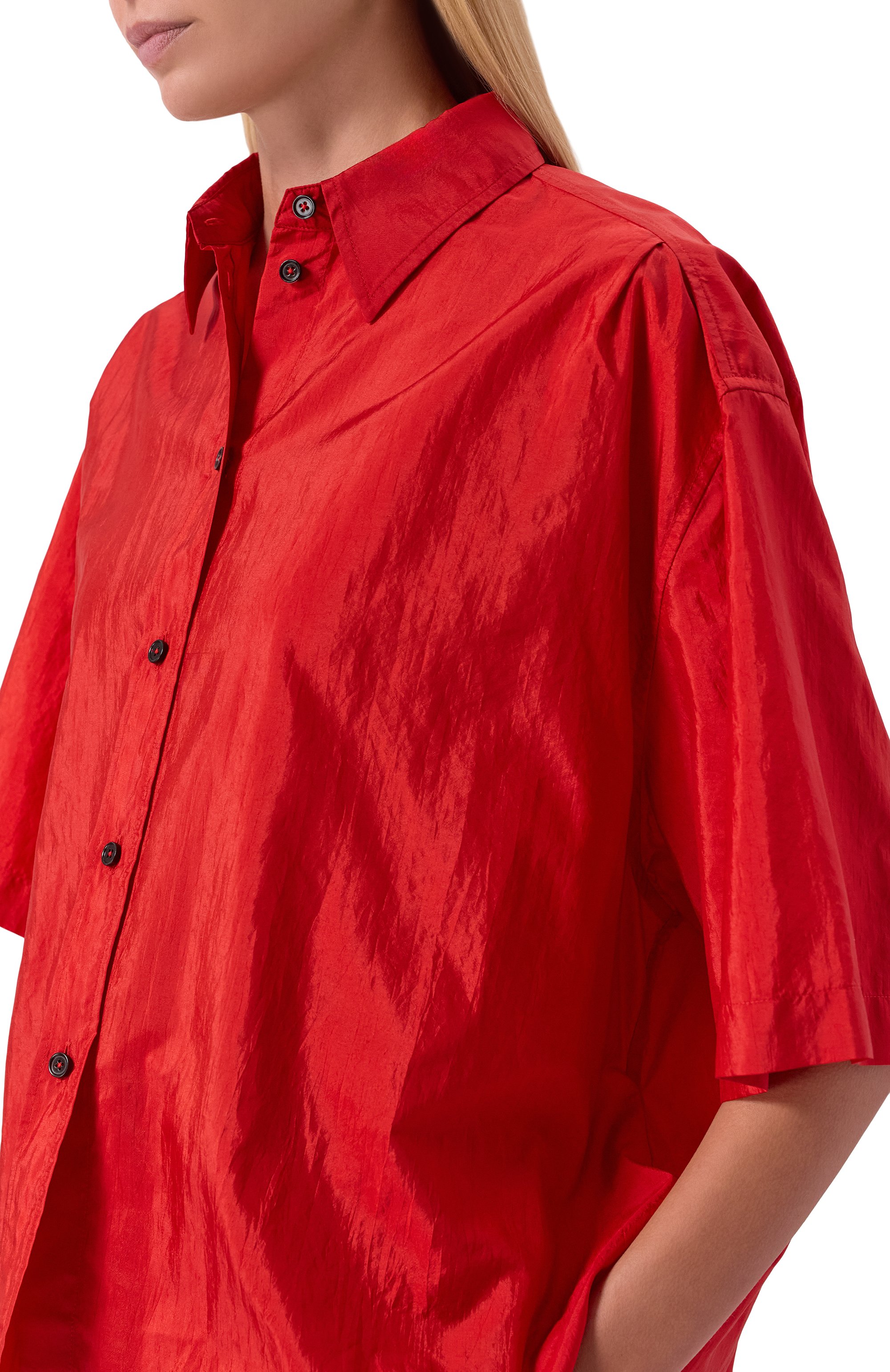 Рубашка JIL SANDER красного цвета по цене 135500 руб., арт. J40DL0167/J70003, фото 5 Рубашка JIL SANDER, арт. J40DL0167/J70003, фото 5