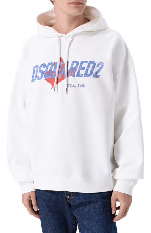 Хлопковое худи Dsquared2 S74GU0951/D25028 Белый  S74GU0951/D25028 Фото 3