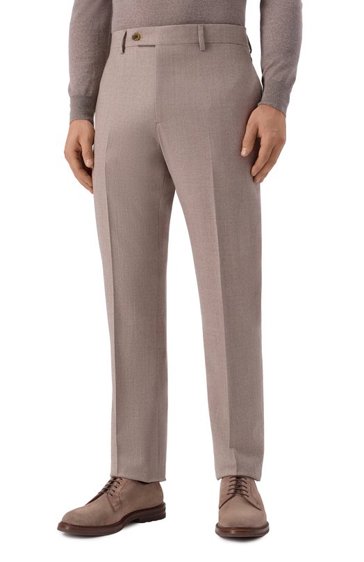 Брюки из шерсти и шелка Berwich VULCAN0 195/DR1483 Бежевый  VULCAN0 195/DR1483 Фото 3