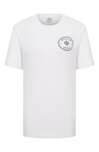 Женская хлопковая футболка sporty &amp; rich х hotel du cap-eden-roc SPORTY AND RICH, арт. T0043501621WH01