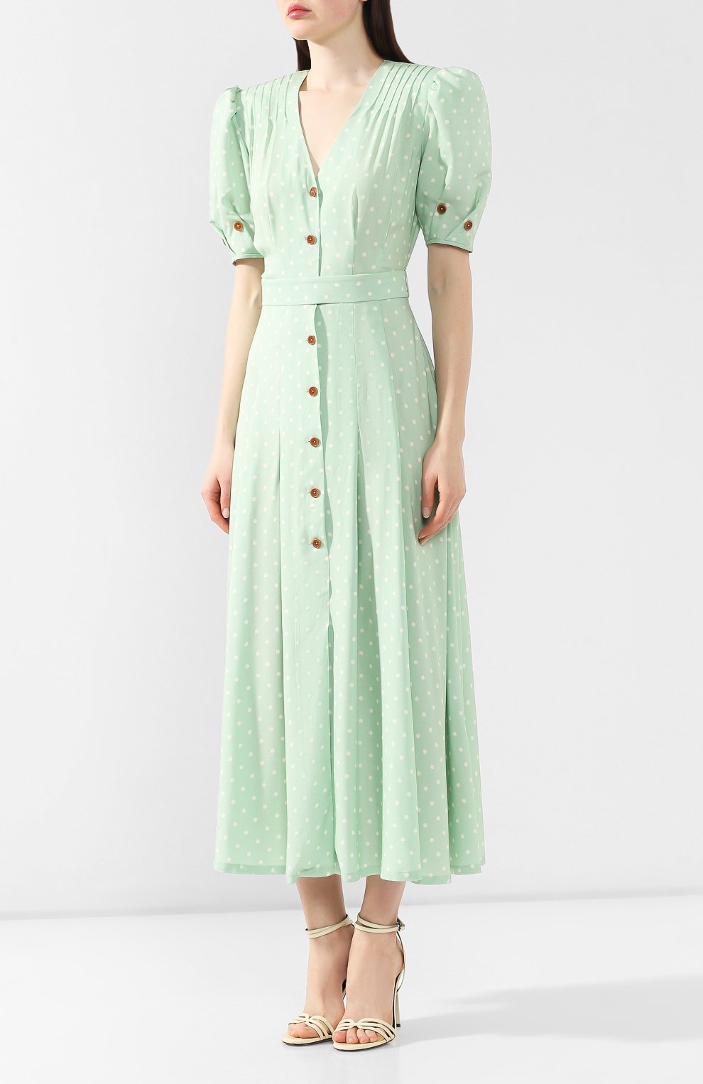 Платье в горох ULYANA SERGEENKO зеленого цвета по цене 120000 руб., арт. ABM024SS18P(1737т18 ), фото 3 Платье в горох ULYANA SERGEENKO, арт. ABM024SS18P(1737т18 ), фото 3