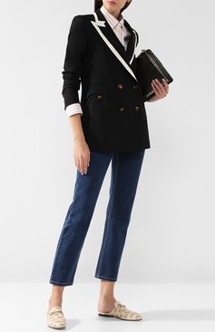 Женские кожаные сабо princetown с принтом GUCCI кремового цвета, арт. 505511/0PI00 | Фото 2 (Каблук высота: Низкий; Подошва: Плоская; Материал внутренний: Натуральная кожа; Материал внешний: Натуральная кожа)