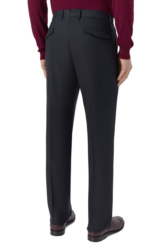 Брюки изо льна и шерсти Stefano Ricci M1T610002H/WL003L Чёрный  M1T610002H/WL003L Фото 4