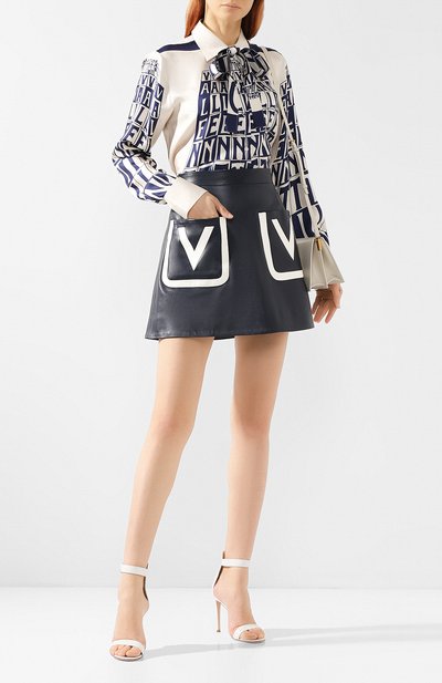 Кожаная юбка VALENTINO, арт. RB3NI05M1YM, фото 2