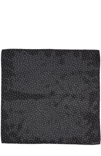 Шелковый платок с принтом LANVIN черного цвета по цене 6935 руб., арт. 3715/HANDKERCHIEF, фото 2 Шелковый платок с принтом LANVIN, арт. 3715/HANDKERCHIEF, фото 2