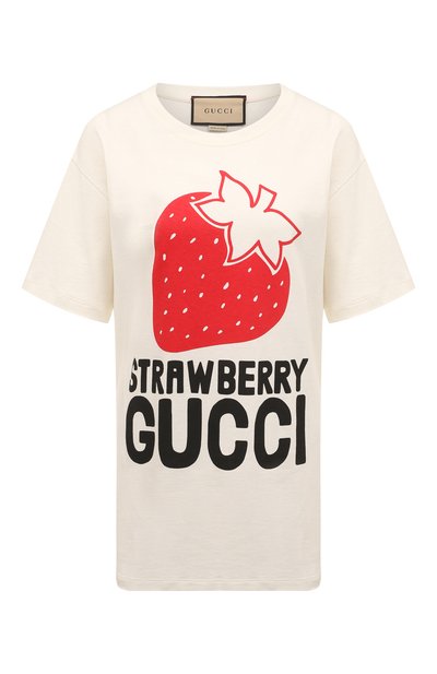 Женская хлопковая футболка GUCCI, арт. 615044/XJDZU