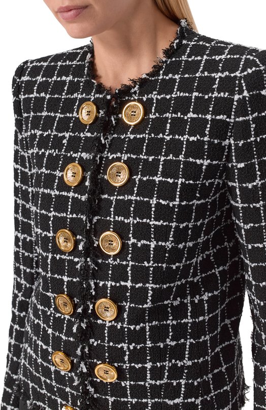 Твидовый жакет Balmain GF1SM509/XL62 Чёрный  GF1SM509/XL62 Фото 5