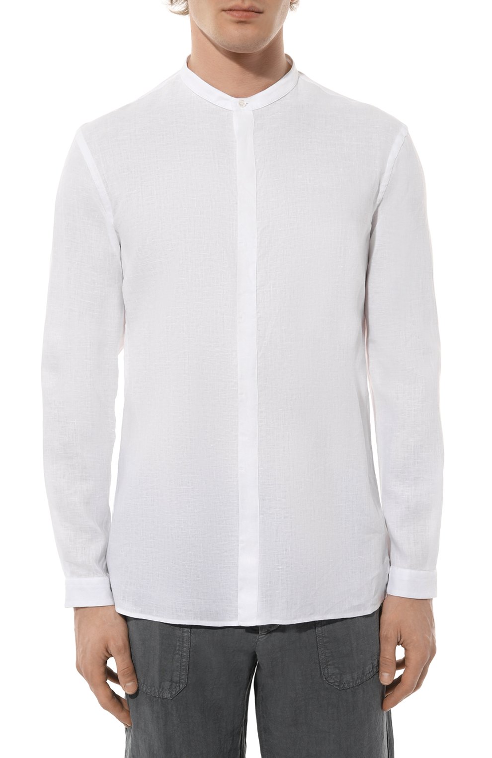 Льняная рубашка GIORGIO ARMANI белого цвета по цене 82500 руб., арт. 4SGCC0A5/T04TB, фото 3 Льняная рубашка GIORGIO ARMANI, арт. 4SGCC0A5/T04TB, фото 3