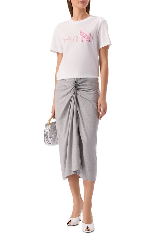 Хлопковая футболка Marni THJE0293S3/USCY84 Белый  THJE0293S3/USCY84 Фото 2