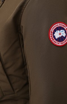 Женская парка ellesmere CANADA GOOSE хаки цвета, арт. 6555L | Фото 5 (Материал внешний: Синтетический материал; Рукава: Длинные; Стили: Классический; Материал утеплителя: Пух и перо; Длина (верхняя одежда): До середины бедра; Кросс-КТ: Куртка; Материал сплава: Проставлено; Драгоценные камни: Проставлено)