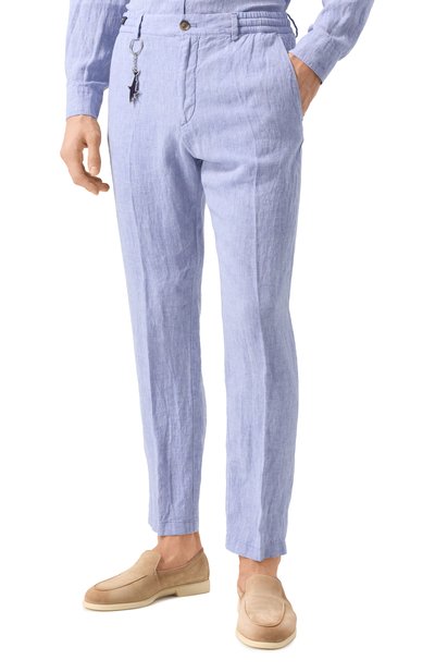 Льняные брюки PAUL&SHARK голубого цвета по цене 34200 руб., арт. 25414041, фото 3 Льняные брюки PAUL&SHARK, арт. 25414041, фото 3