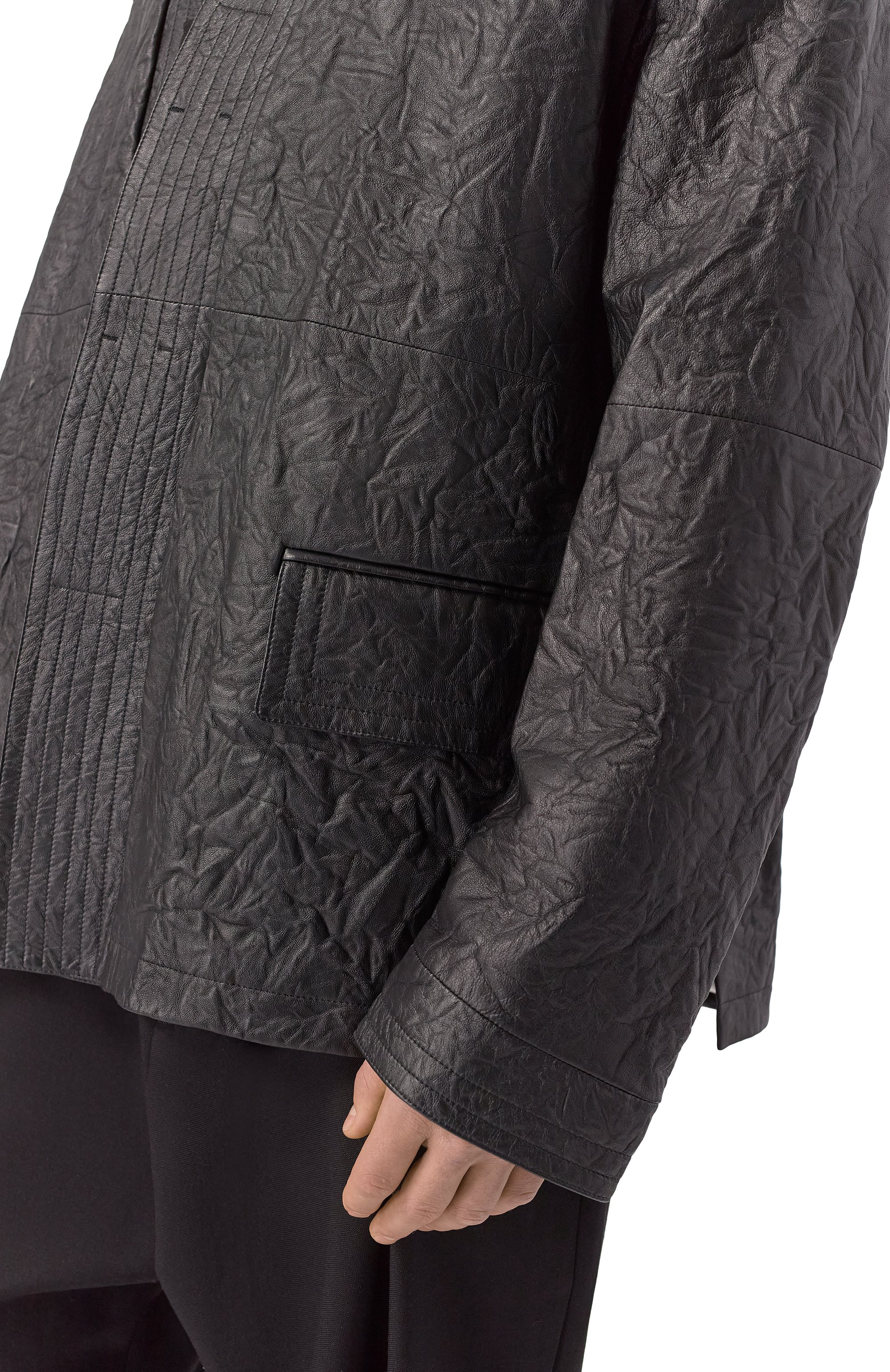 Кожаный пиджак MORDECAI черного цвета по цене 263500 руб., арт. 25E96MXR15T1, фото 5 Кожаный пиджак MORDECAI, арт. 25E96MXR15T1, фото 5