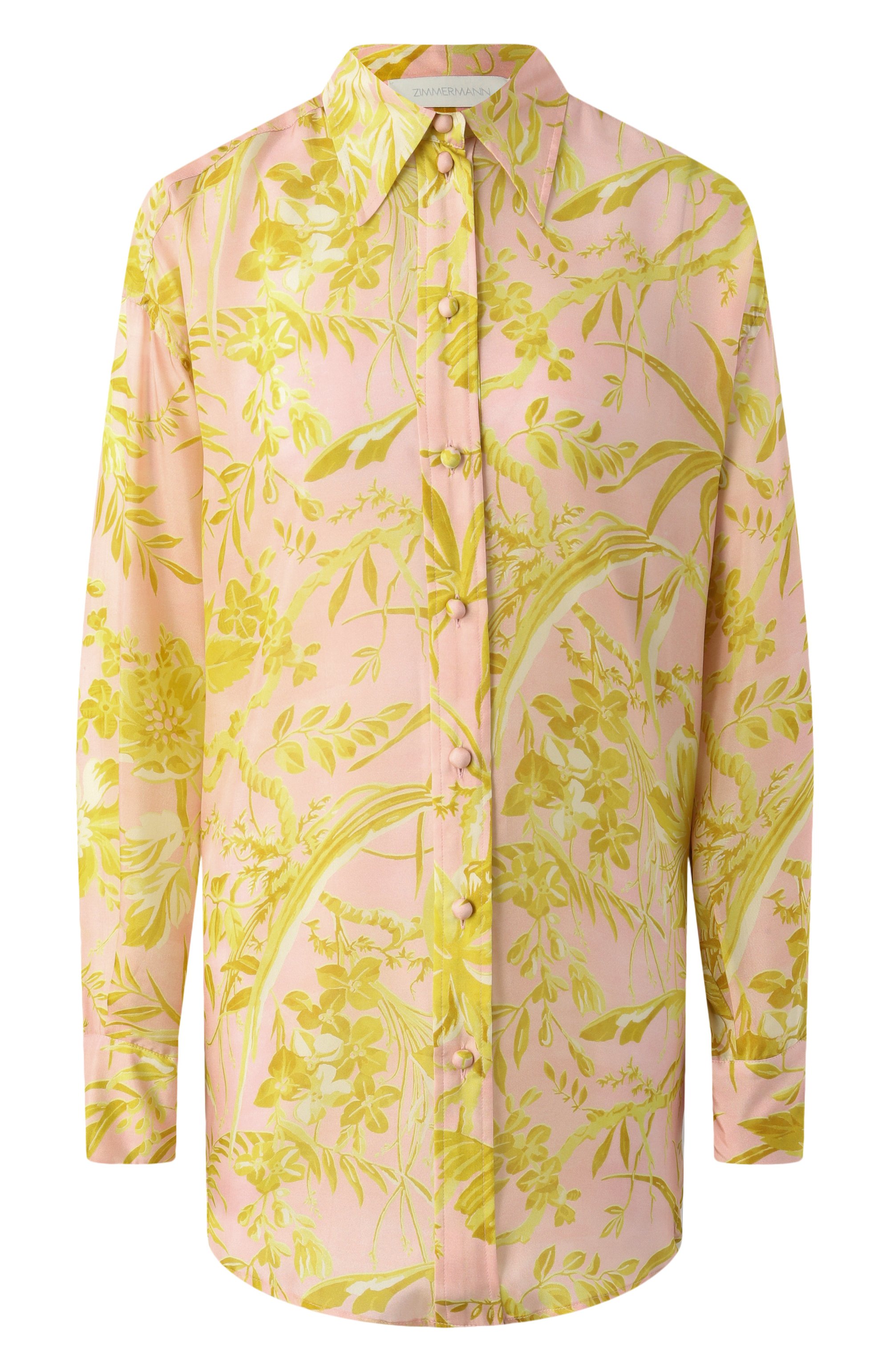 Шелковая блузка ZIMMERMANN розового цвета по цене 92250 руб., арт. 9613TSS245, фото 1 Шелковая блузка ZIMMERMANN, арт. 9613TSS245, фото 1