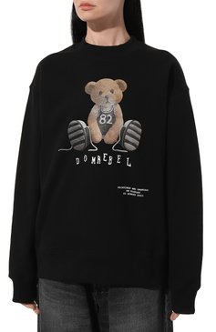 Женский хлопковый свитшот DOMREBEL черного цвета, арт. GAMETIME/SWEATSHIRT | Фото 3 (Рукава: Длинные; Длина (для топов): Стандартные; Стили: Гранж; Материал сплава: Проставлено; Материал внешний: Хлопок; Драгоценные камни: Проставлено; Женское Кросс-КТ: Свитшот-одежда)