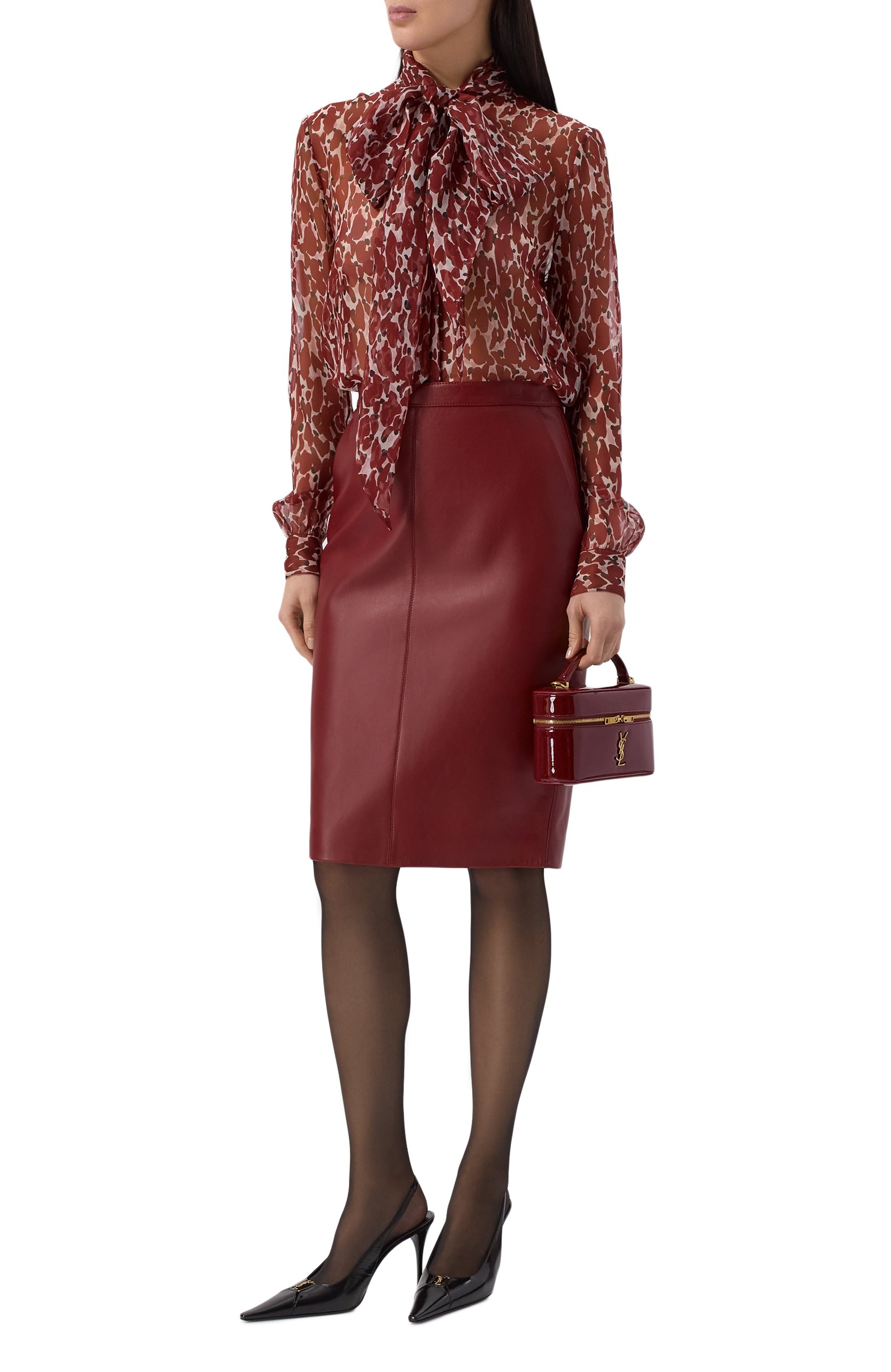 Сумка gaby SAINT LAURENT бордового цвета по цене 285000 руб., арт. 810932/AAEQ1, фото 3 Сумка gaby SAINT LAURENT, арт. 810932/AAEQ1, фото 3