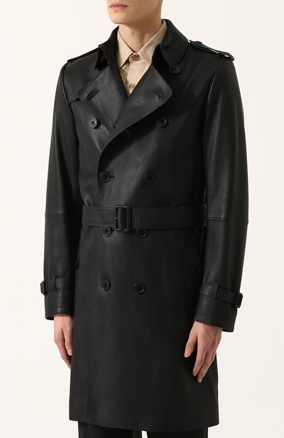 Кожаный тренч с поясом BURBERRY, арт. 4051825, фото 3